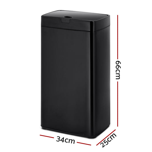 Devanti 45L Motion Sensor Bin Rubbish Automatic Black