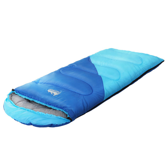 Weisshorn Sleeping Bag Kids Single 172cm Thermal Camping Hiking Blue