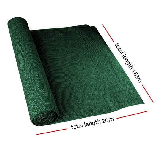 Instahut 70% Shade Cloth 1.83x20m Shadecloth Sail Heavy Duty Green