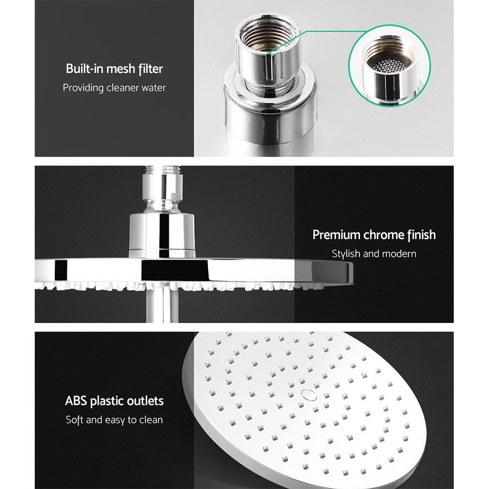 Cefito 9'' Rain Shower Head Set Handheld Round High Pressure Mixer Tap Chome