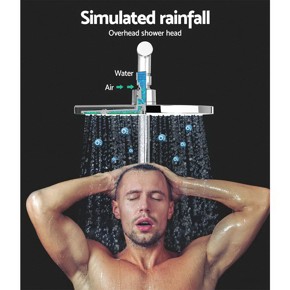 Cefito 9'' Rain Shower Head Set Handheld Round High Pressure Twins Tap� Chome