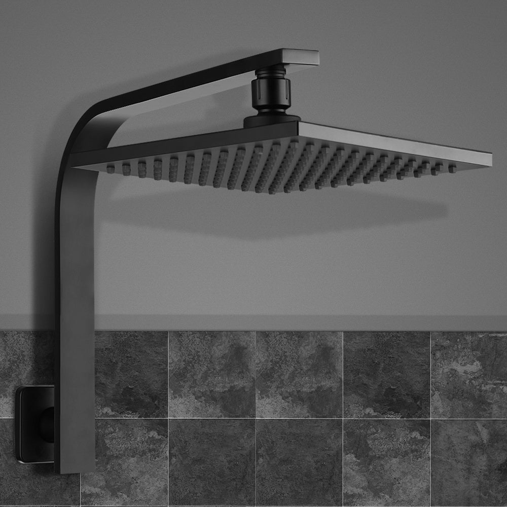 Cefito 8'' Rain Shower Head Wall Arm Square High Pressure Black