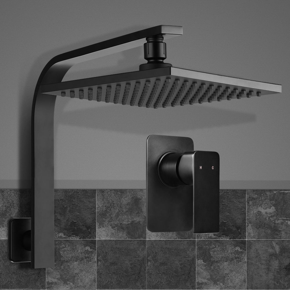 Cefito 8'' Rain Shower Head Wall Arm Square High Pressure Mixer Tap Black