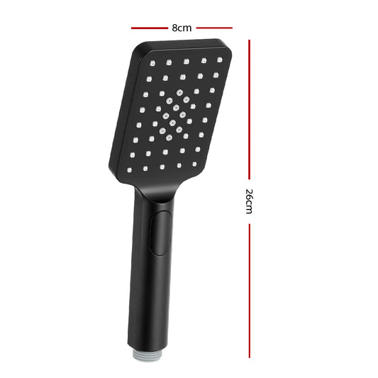 Handheld Shower Head 3.1'' High Pressure 3 Spray Modes Square Black