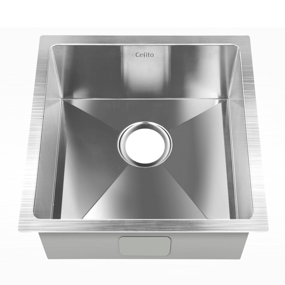 Cefito Kitchen Sink 44X44CM Stainless Steel Basin Single Bowl Laundry Silver