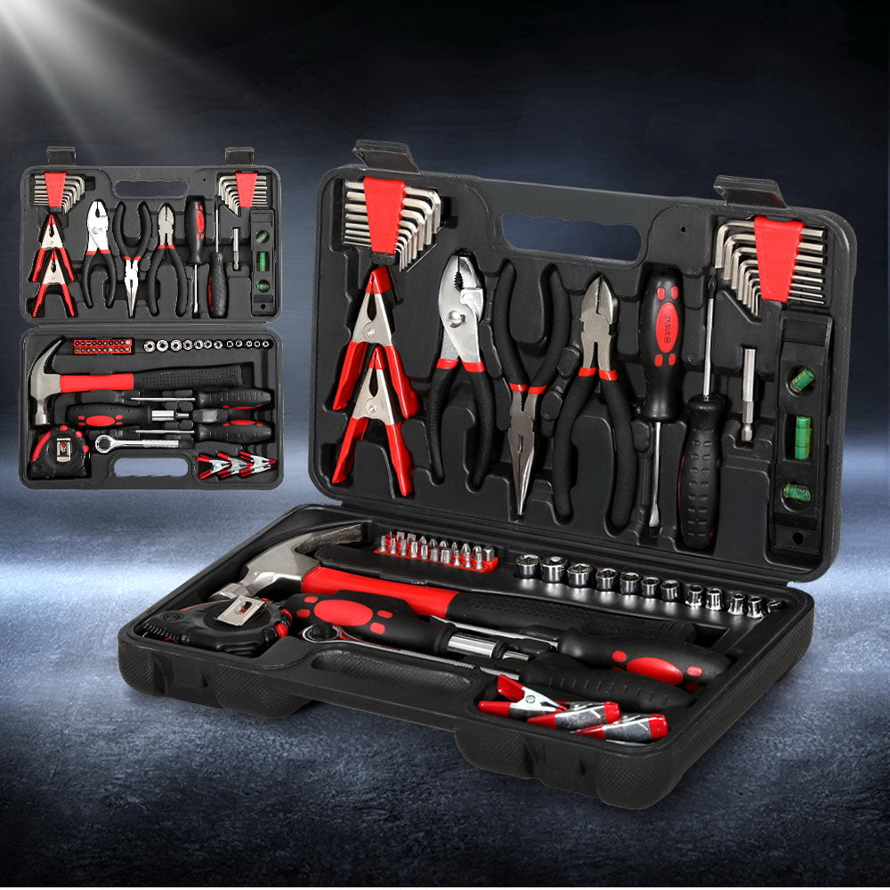 Giantz 70pcs Tool Kit Set Box Household Toolbox Repair Hard Case Black