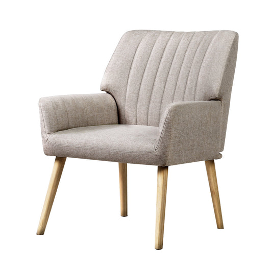 Artiss Armchair Fabric Beige Sebastini