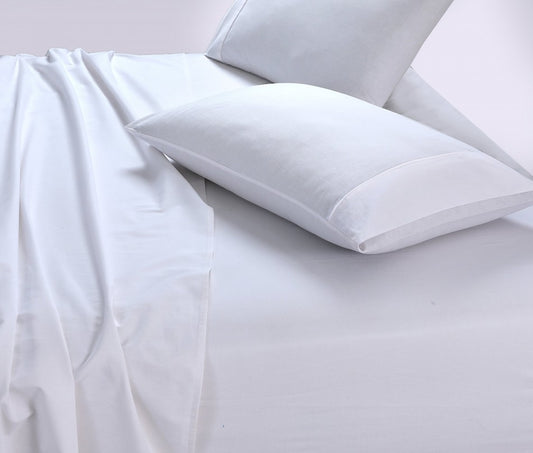 Elan Linen 100% Egyptian Cotton Vintage Washed 500TC White Queen Bed Sheets Set