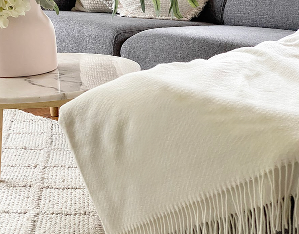 Chiswick Throw - Merino Wool/Cashmere - Ivory