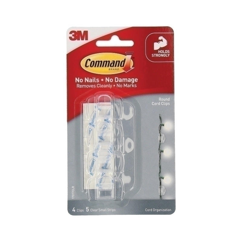 COMMAND Cord Clip 17017CLR Pk4 Bx6