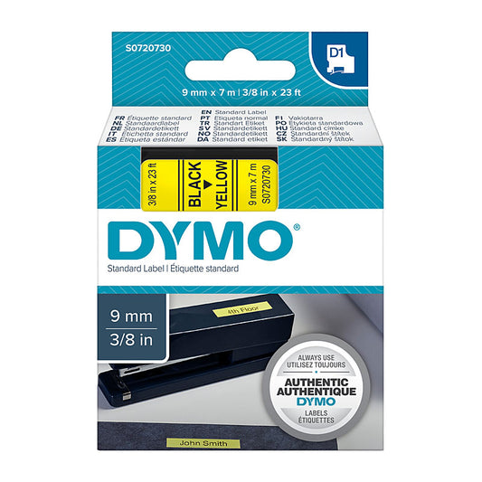 DYMO Black on Yellow 9mm x7m Tape