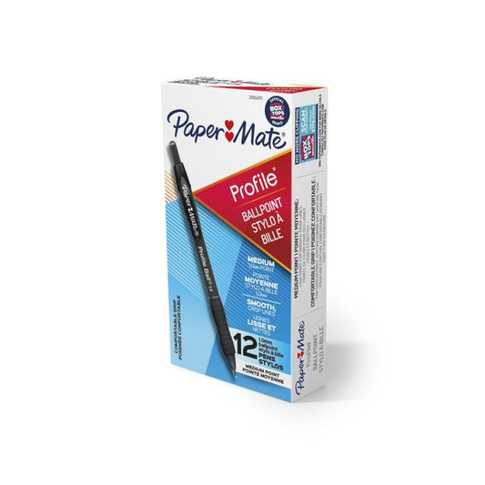 PAPER MATE Profile Ball Pen 1.0mm Black Box of 12