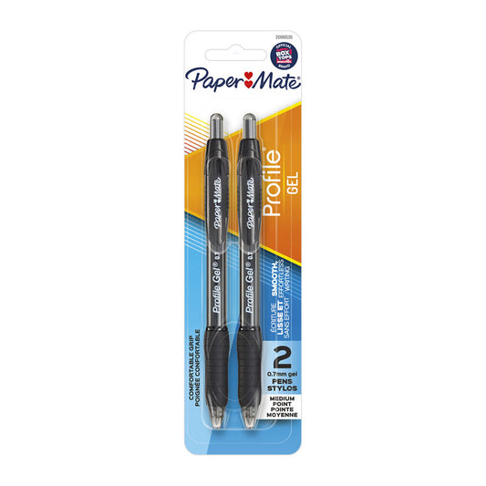 PAPER MATE Profile Pen 0.7 Black Pack 2 Box of 6