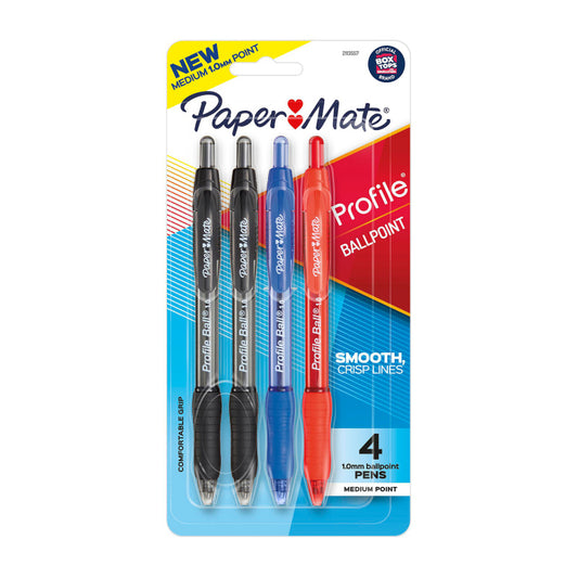 PAPER MATE Profile BP 1.0mm RT Pack of 4 Box of 6