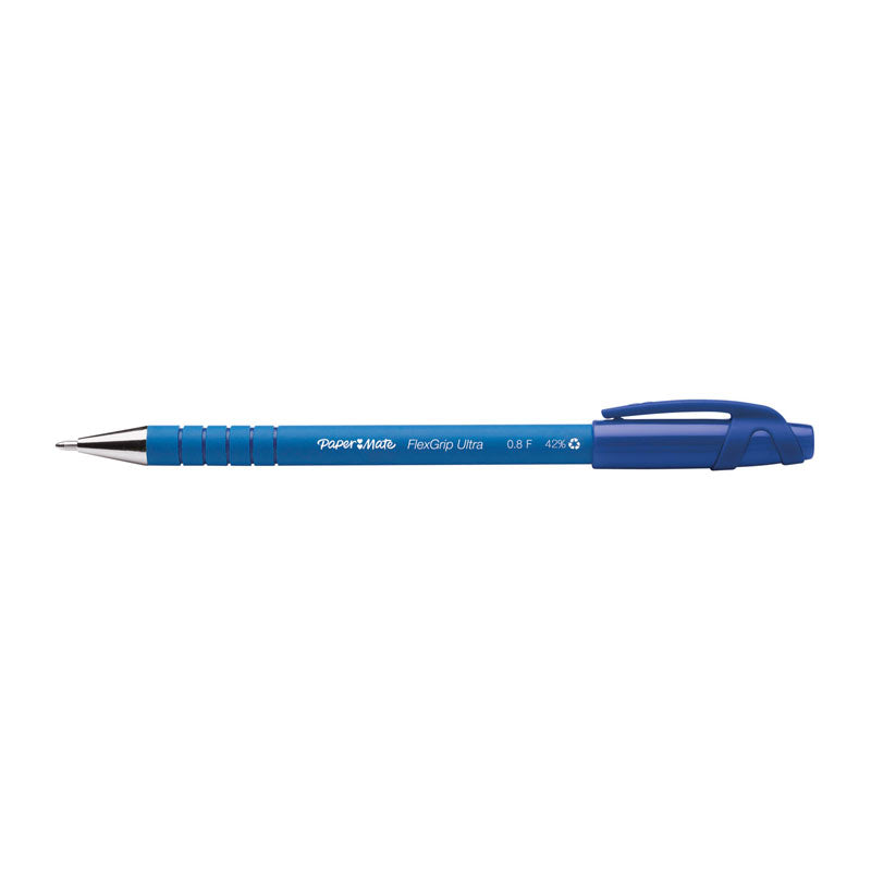 PAPER MATE Flex Grip Ball Pen 0.8mm Blu Box of 12