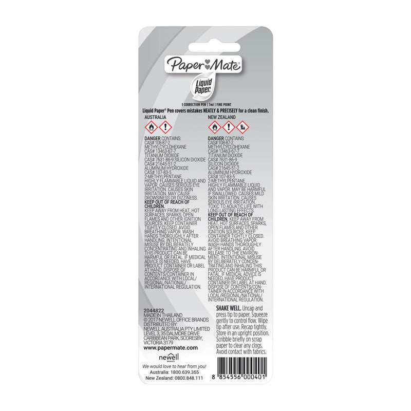 PAPER MATE LP Correct Pen 7ml Box of 12