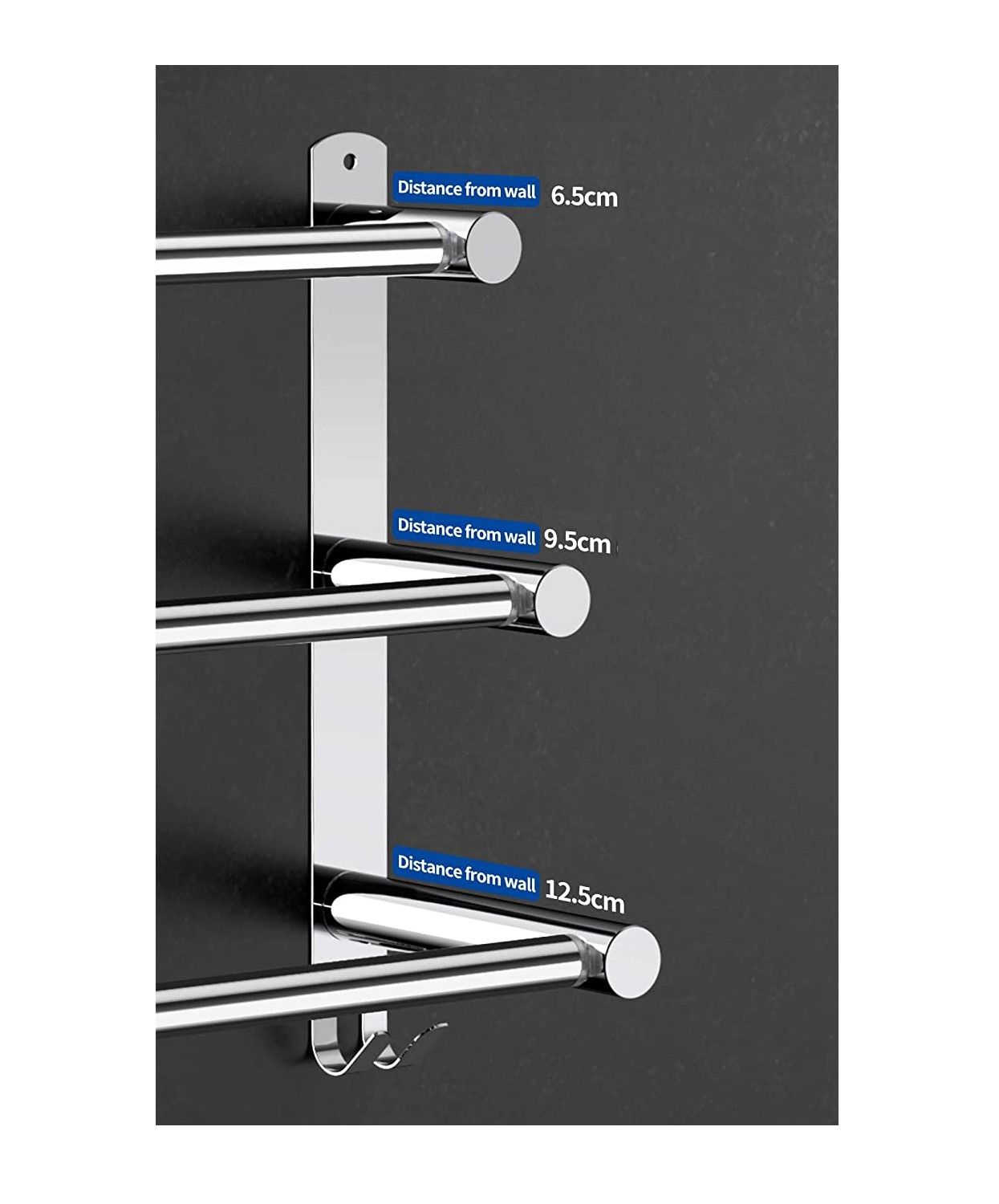 Stretchable 45-75 cm Towel Bar for Bathroom and Kitchen (Three Bars)