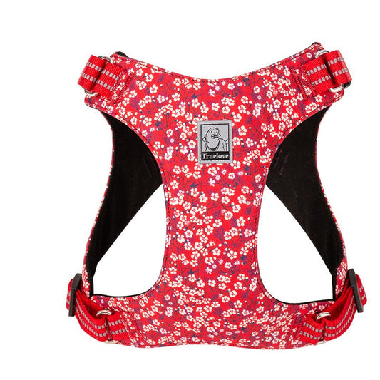 Floral Doggy Harness Red M