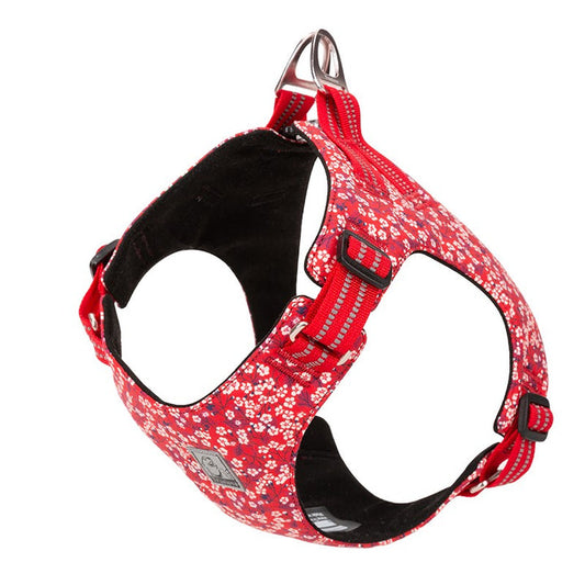 Floral Doggy Harness Red L