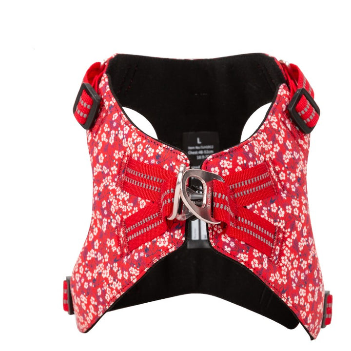 Floral Doggy Harness Red L