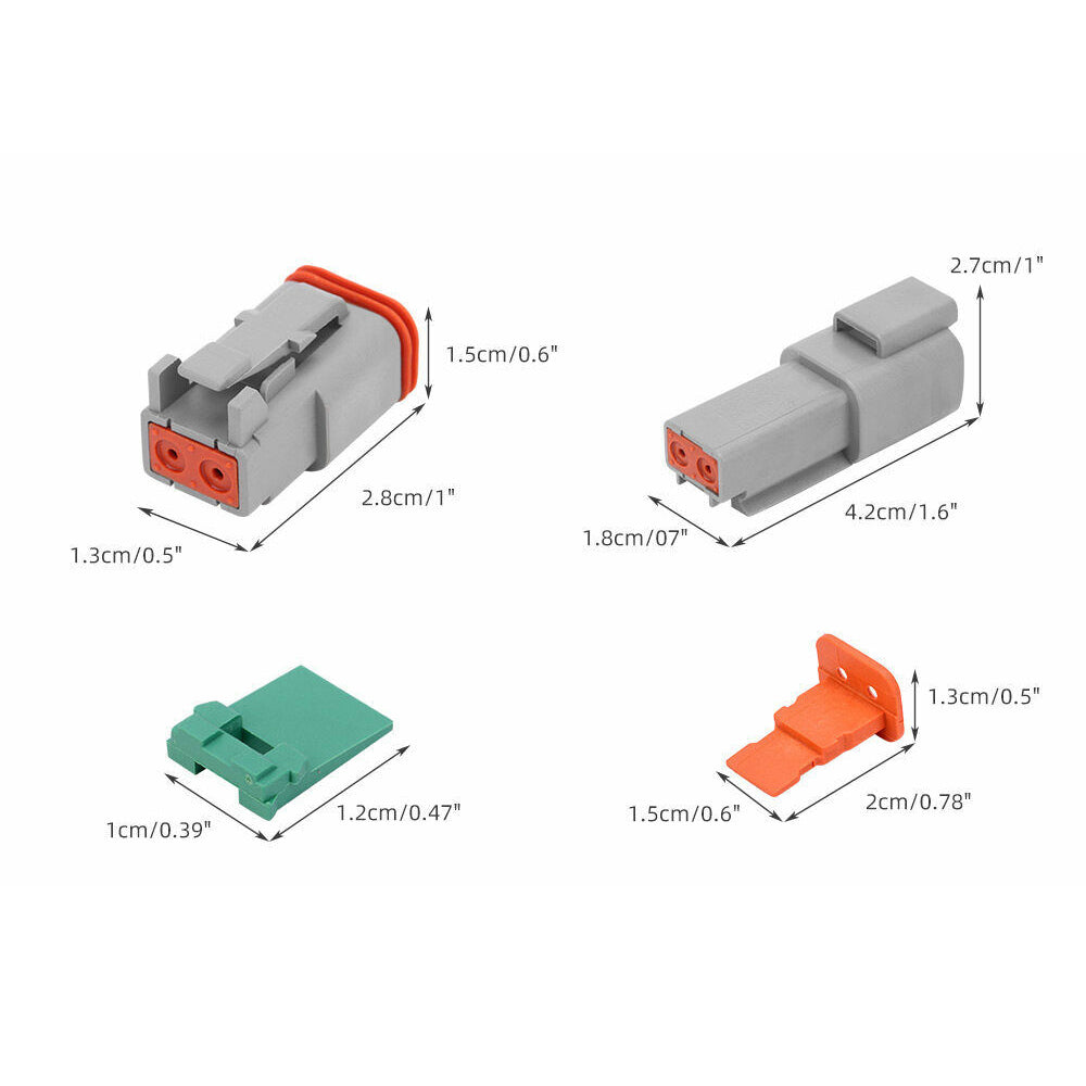 117PCS Deutsch Kit DT 2 Way Series Connector Plug Waterproof Auto Marine DT 2Pin