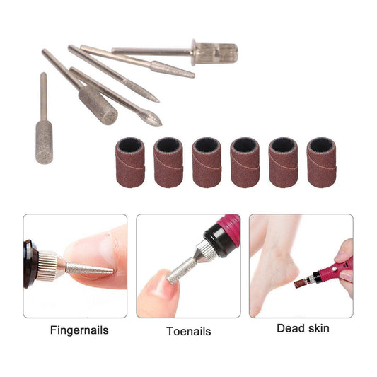 Electric Nail Drill Bits 12File Tool Kit Machine Acrylic Manicure Art Pen Shaper