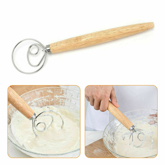 13 INCHES BAKING DOUGH STAINLESS STEEL LARGE WIRE WHISK MIXER BREAD COOKING TOOL