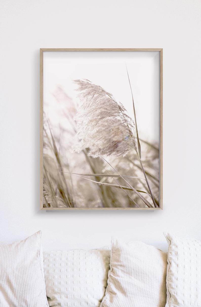 60cmx90cm Pampas Grass 2 Sets Wood Frame Canvas Wall Art