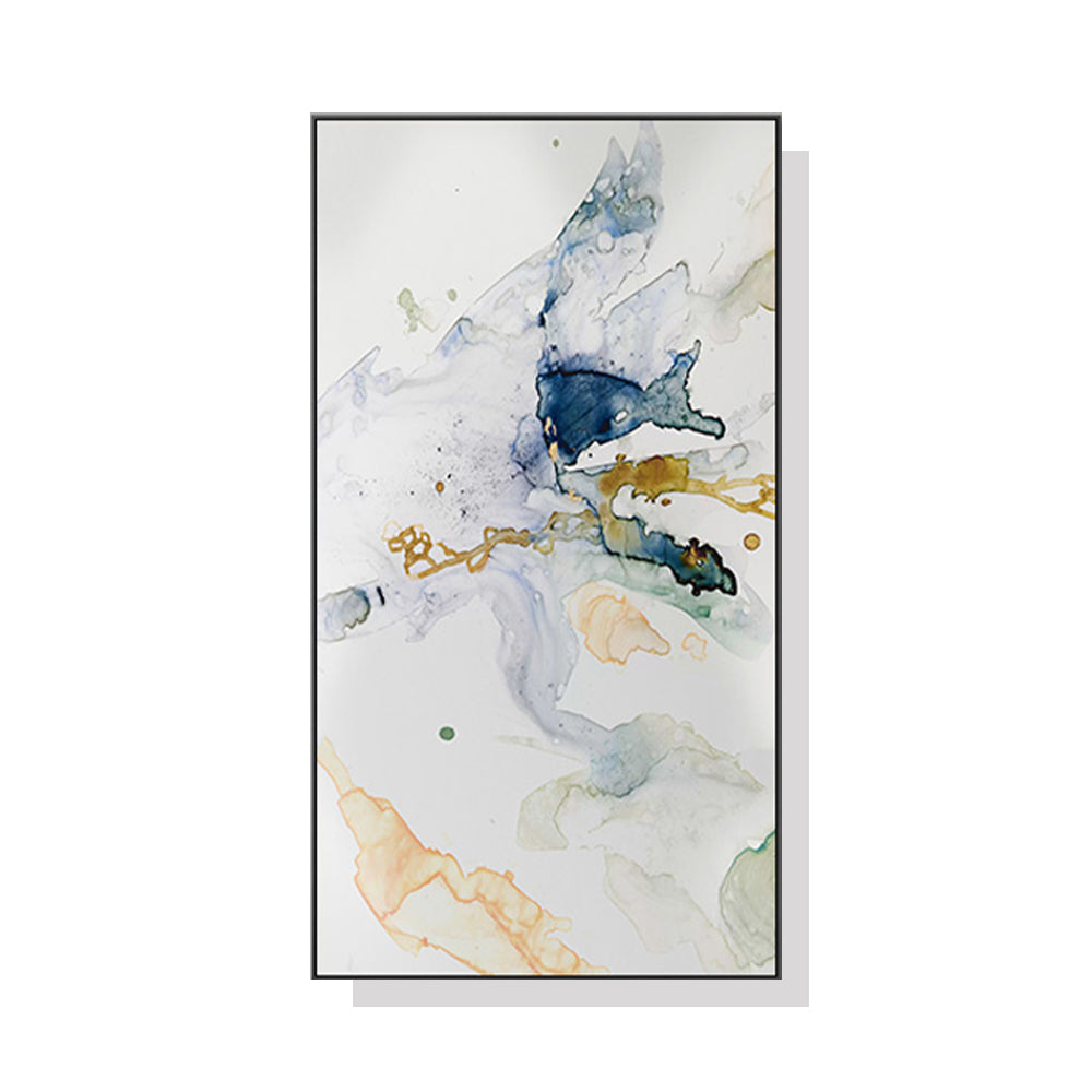 60cmx120cm Abstract Watercolour Style Black Frame Canvas Wall Art