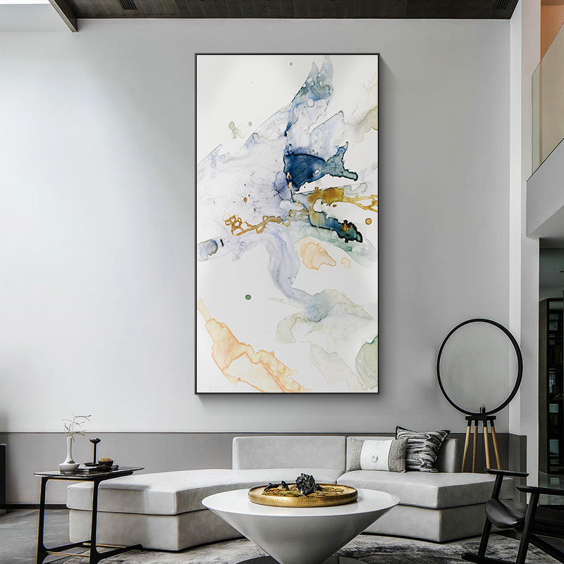 60cmx120cm Abstract Watercolour Style Black Frame Canvas Wall Art