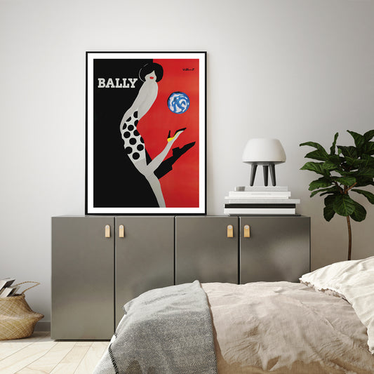 60cmx90cm Fashion Bally Black Frame Canvas Wall Art