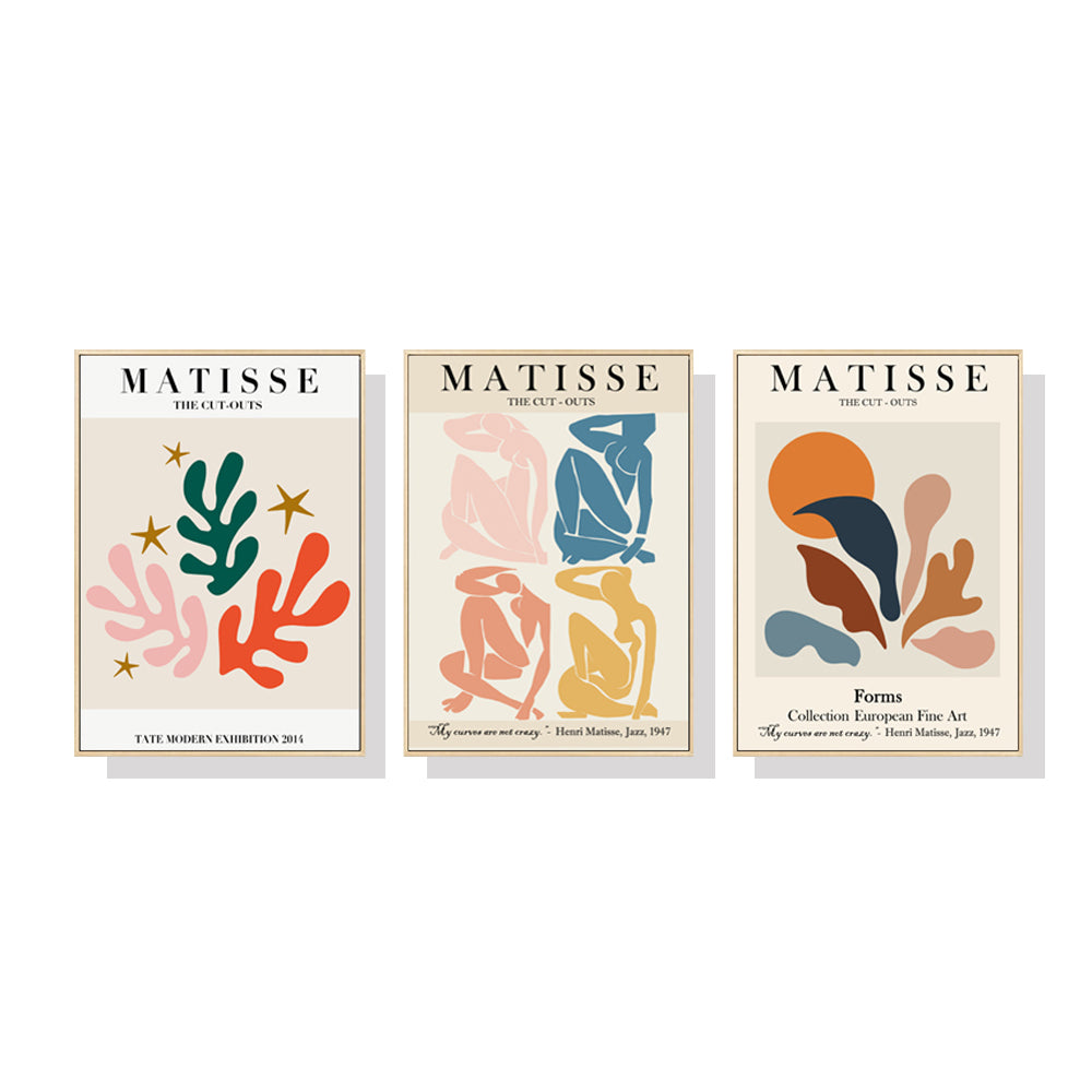 40cmx60cm Matisse Wall Art 3 Sets Wood Frame Canvas