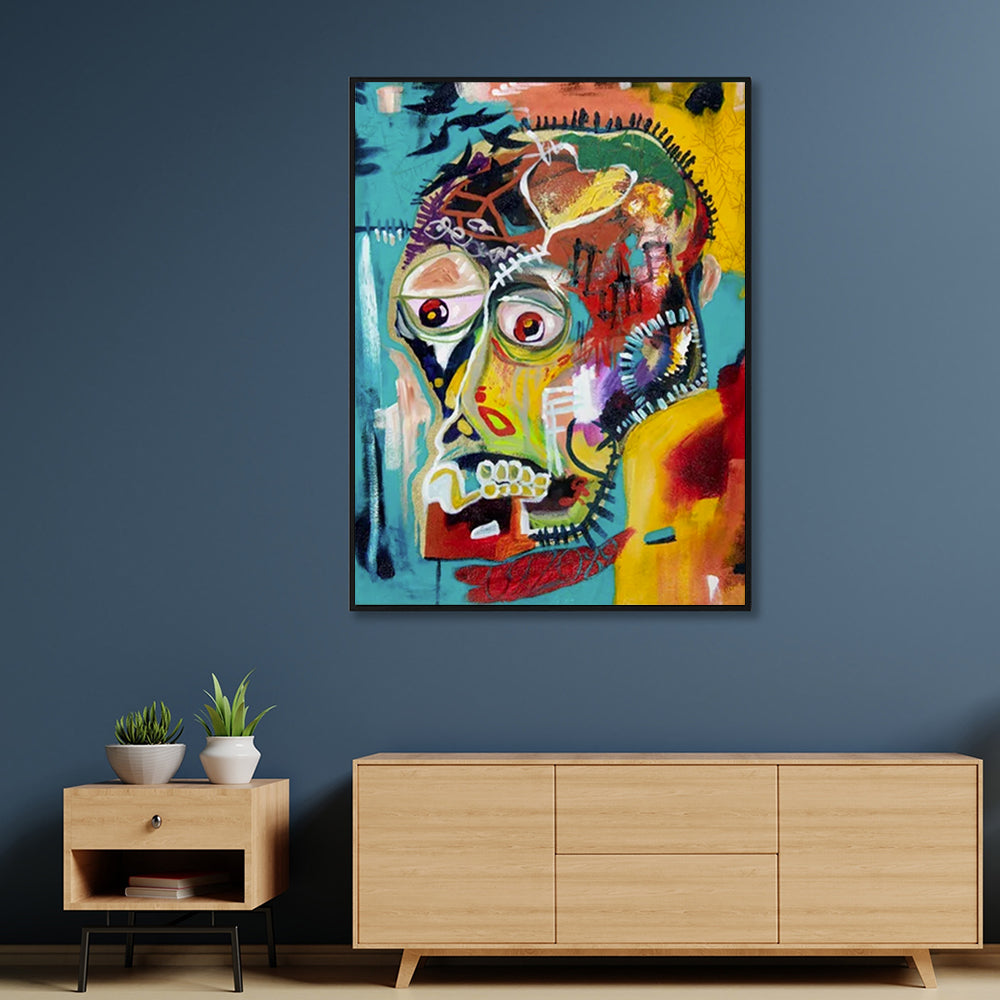 60cmx90cm Pop Art Head Black Frame Canvas Wall Art