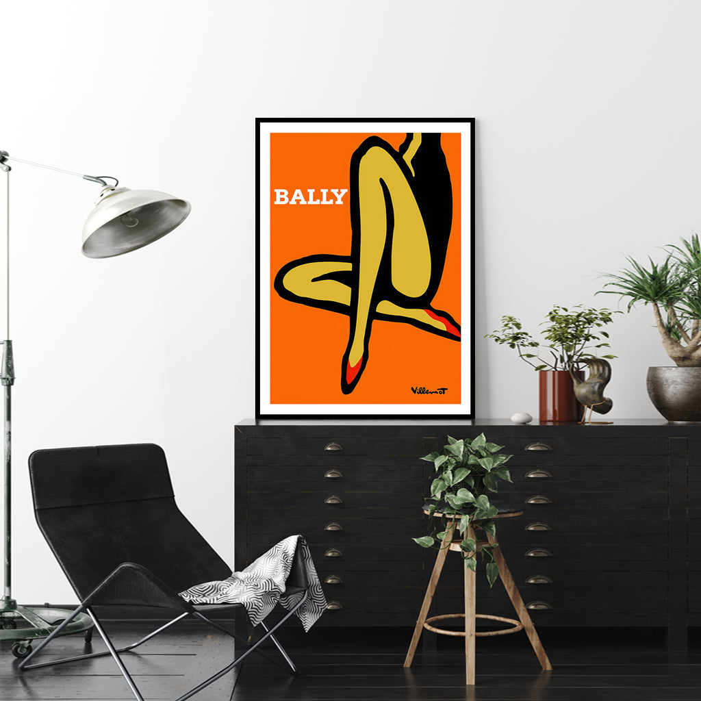 70cmx100cm Orange Legs Black Frame Canvas Wall Art