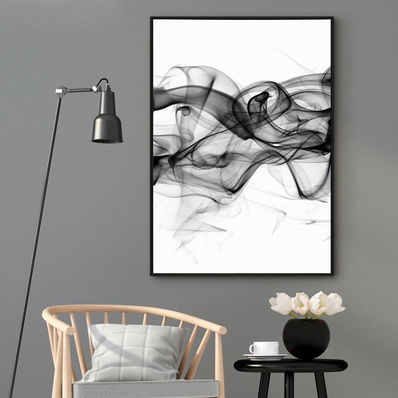 60cmx90cm Stylish Abstract Black 2 Sets Black Frame Canvas Wall Art