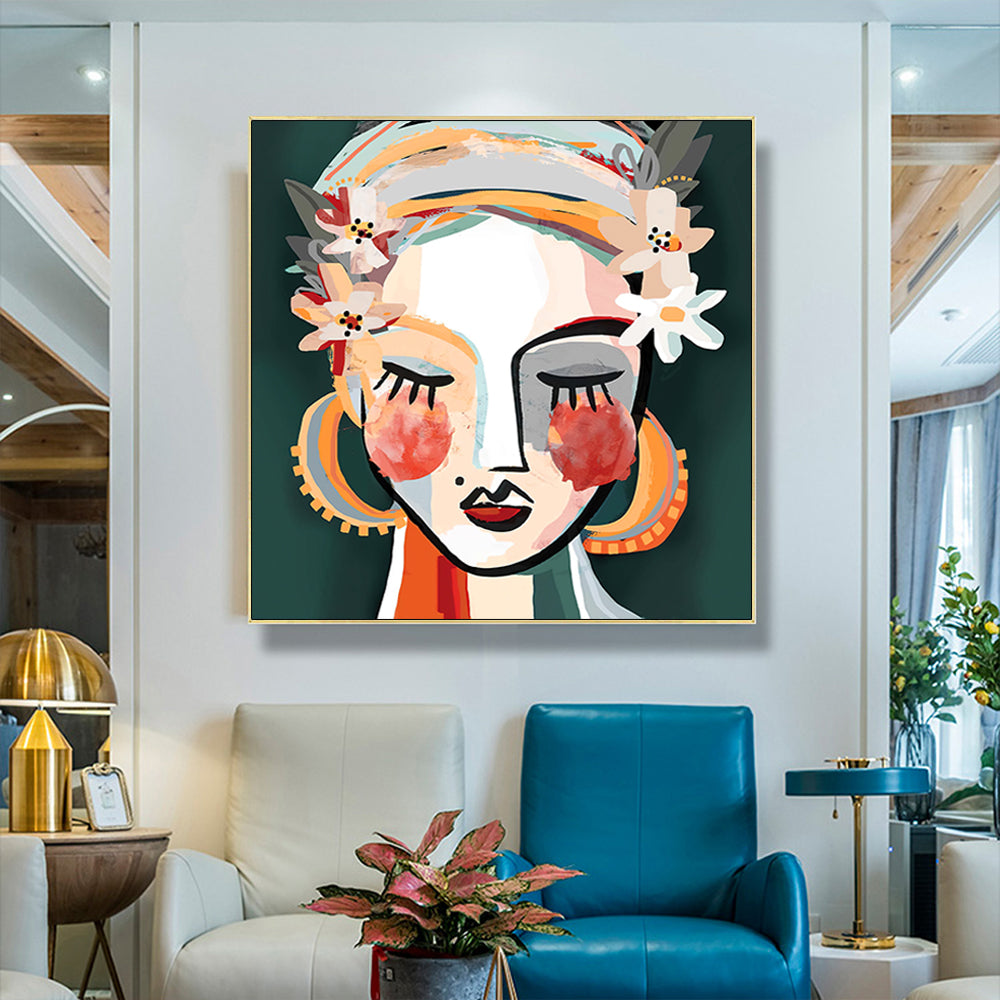 50cmx50cm Sophie II Gold Frame Canvas Wall Art