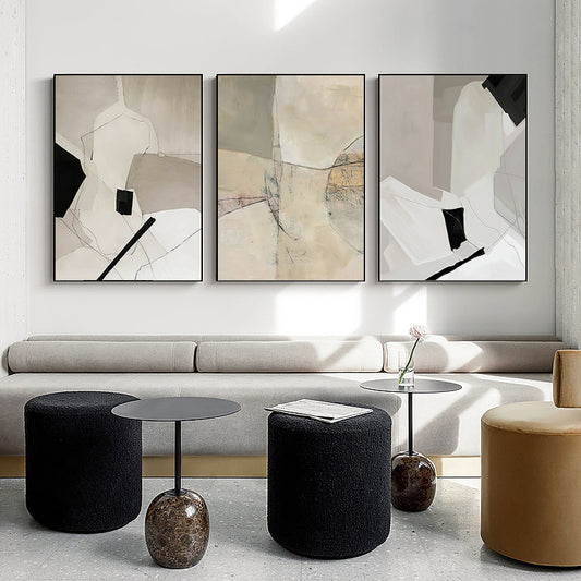 40cmx60cm Modern Abstract 3 Sets Black Frame Canvas Wall Art