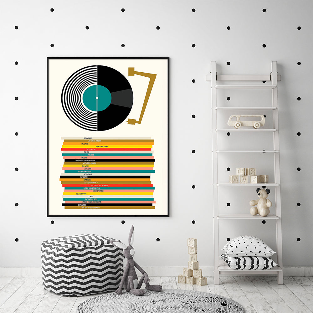 60cmx90cm Music Black Frame Canvas Wall Art