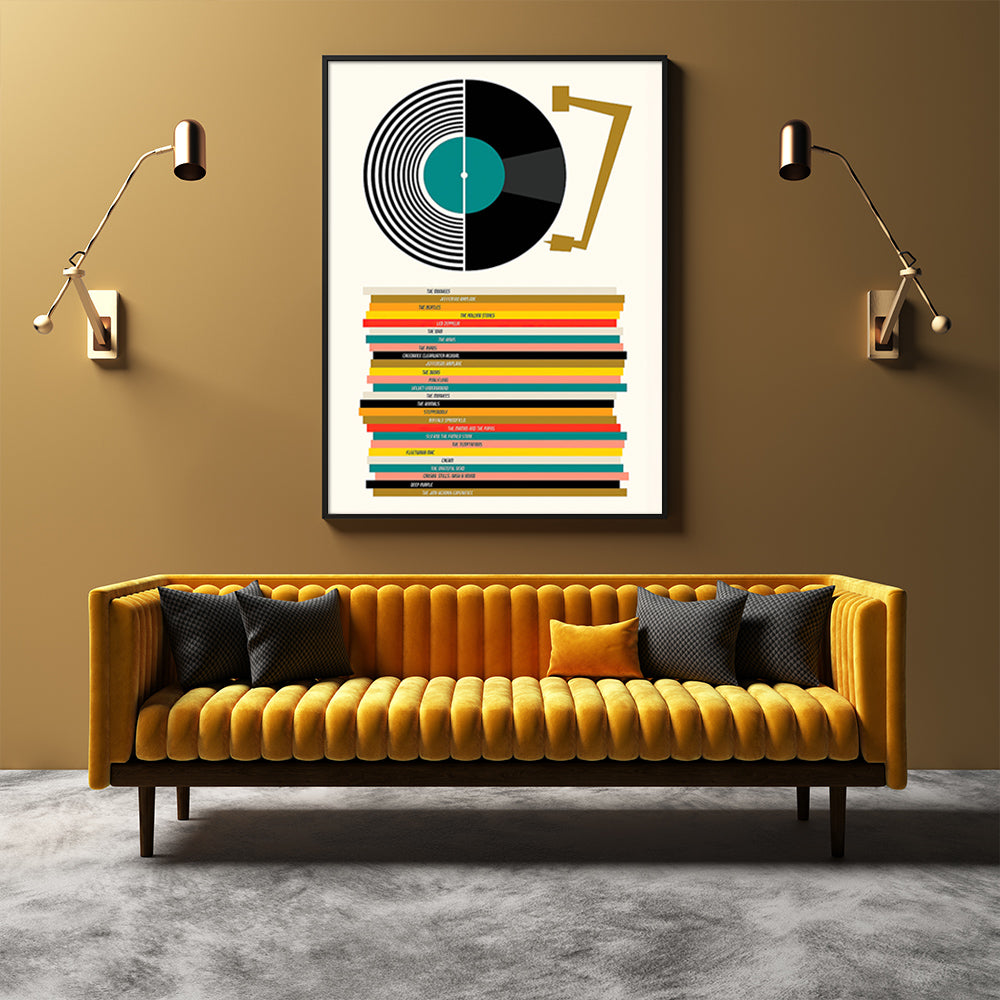 70cmx100cm Music Black Frame Canvas Wall Art