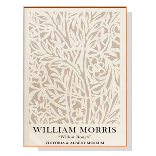 50cmx70cm William Morris Neutral Wood Frame Canvas Wall Art