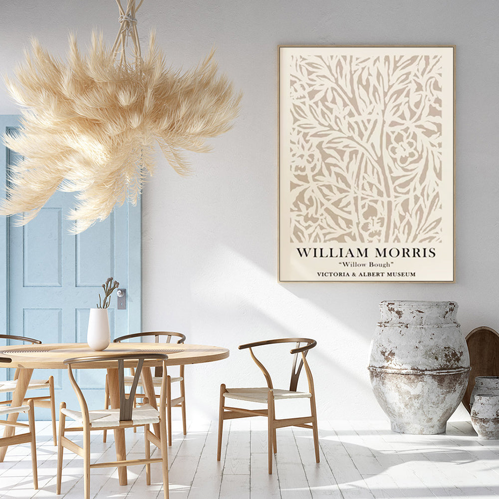 80cmx120cm William Morris Neutral Wood Frame Canvas Wall Art