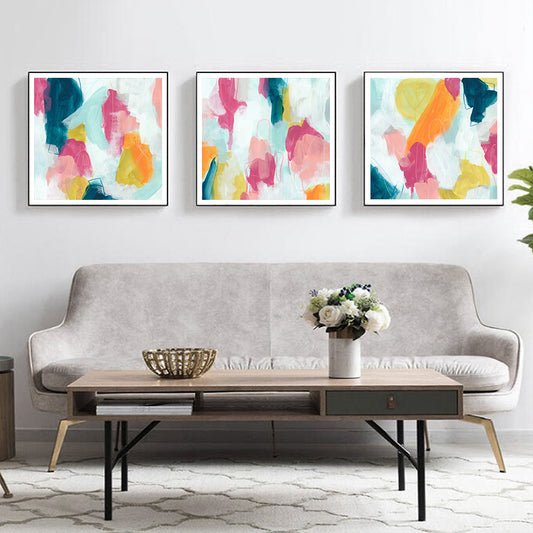 50cmx50cm Colourful 3 Sets Black Frame Canvas Wall Art