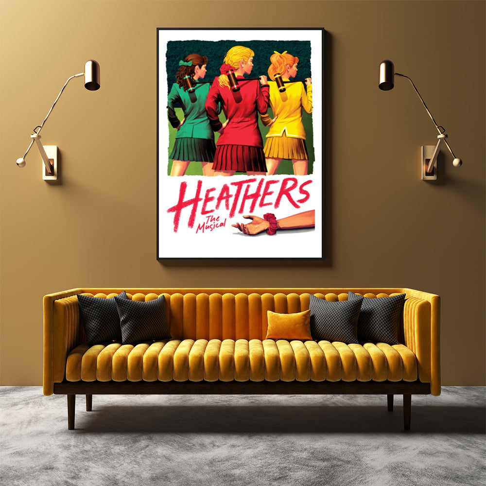 50cmx70cm Heathers The Musical Black Frame Canvas Wall Art