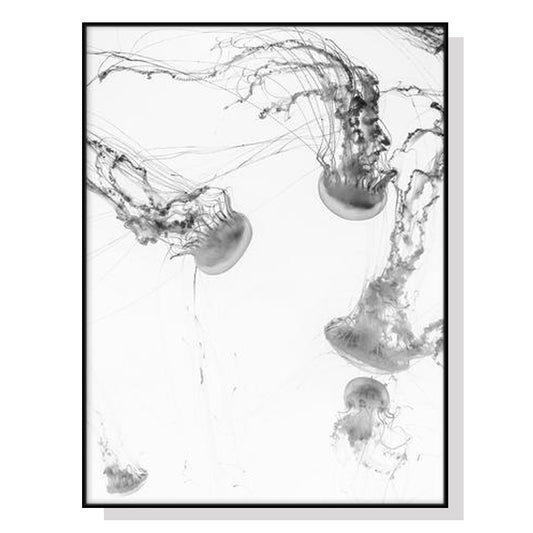 80cmx120cm Jellyfish Black Frame Canvas Wall Art