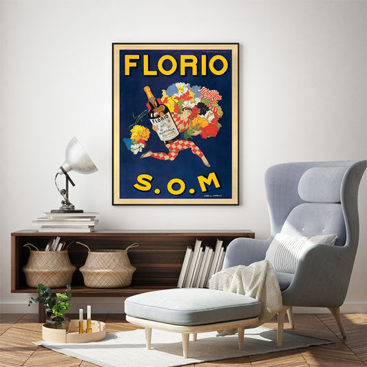 50cmx70cm Florio S.O.M Black Frame Canvas Wall Art