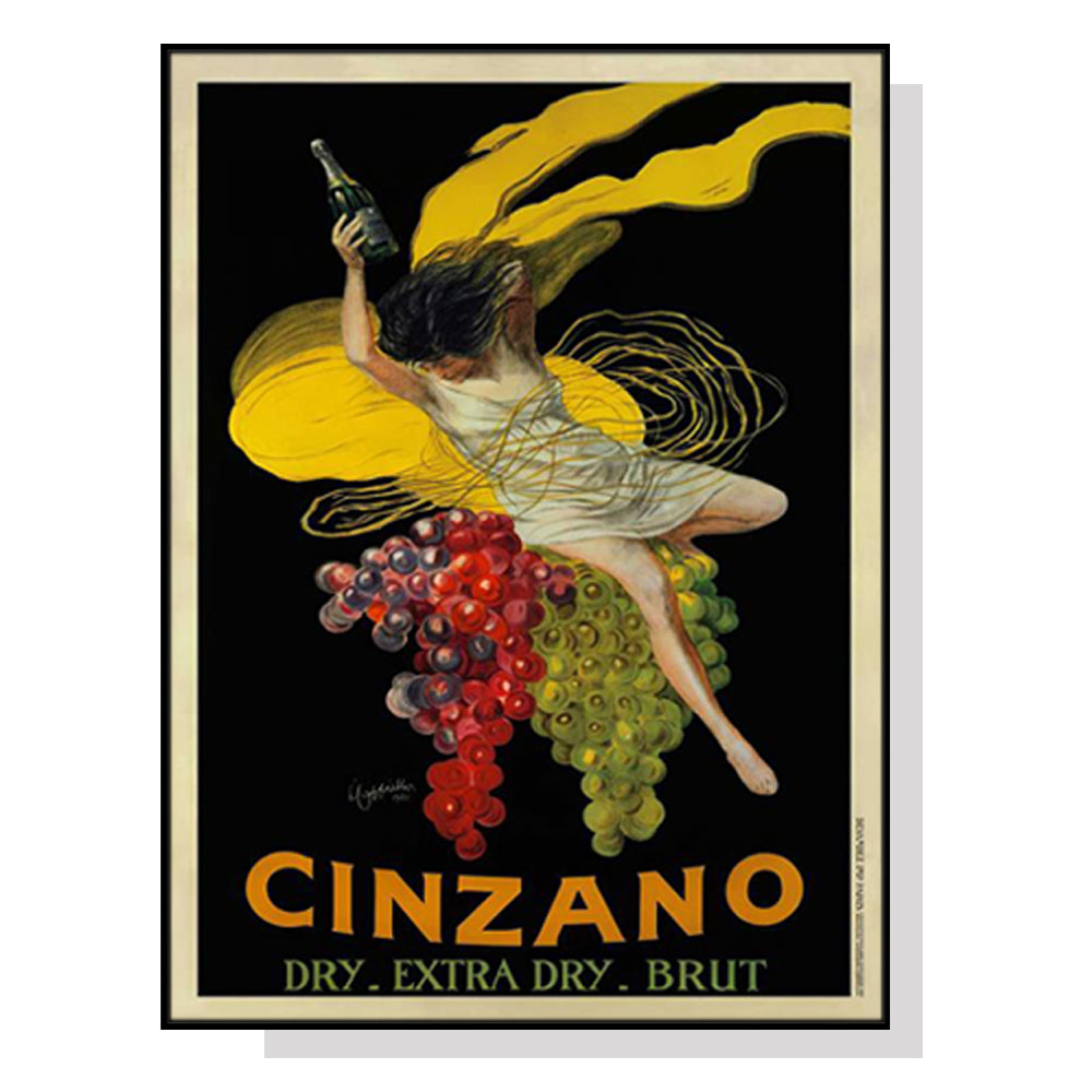 50cmx70cm Cinzano Black Frame Canvas Wall Art