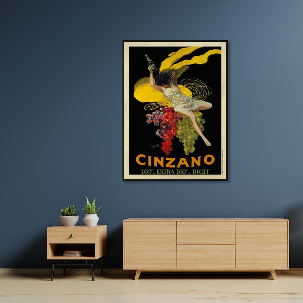 50cmx70cm Cinzano Black Frame Canvas Wall Art