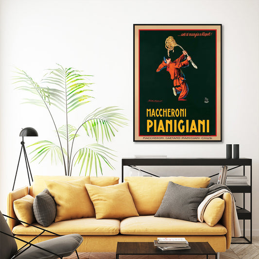 80cmx120cm Maccheroni Pianiciani Black Frame Canvas Wall Art