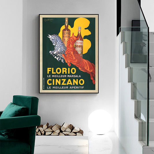 60cmx90cm Florio Cinzano Black Frame Canvas Wall Art