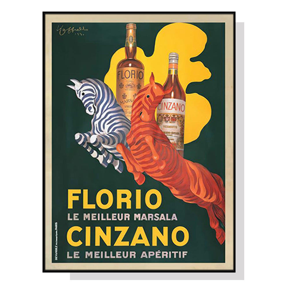 70cmx100cm Florio Cinzano Black Frame Canvas Wall Art